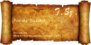 Tordy Szidor névjegykártya